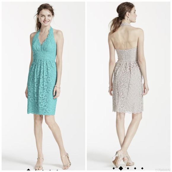 David’s Bridal F15263 Spa Lace Halter Dress Size 2 - Picture 5 of 5